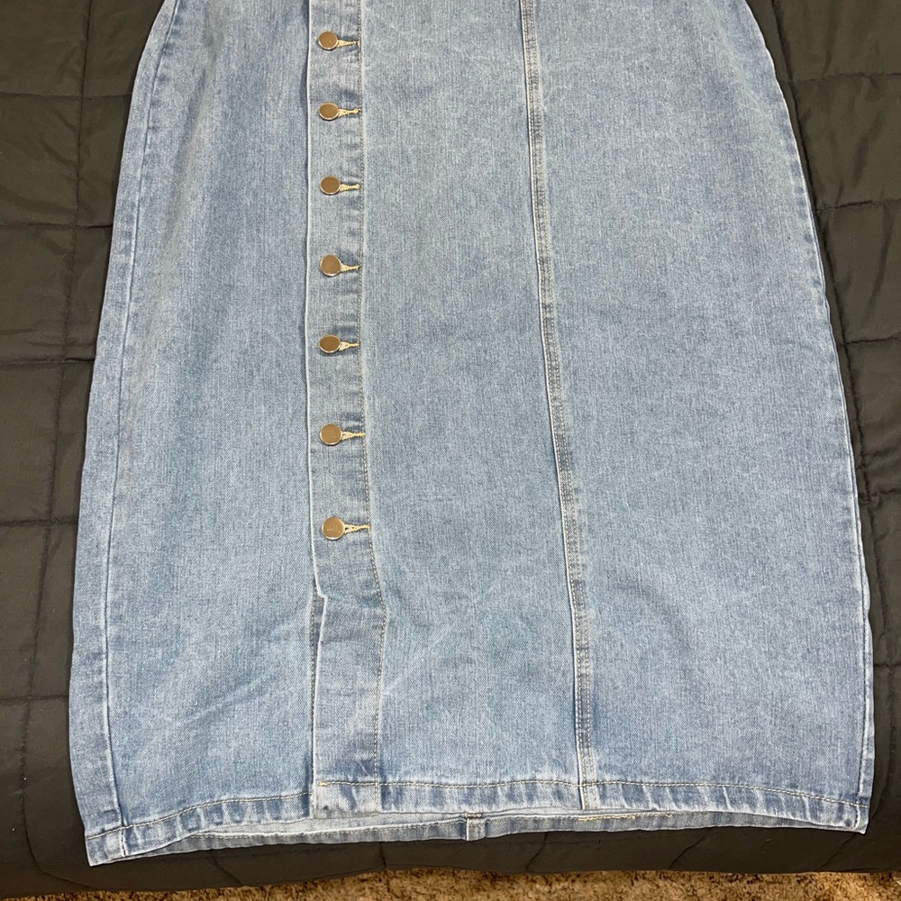 Denim Button-Down Skirt
